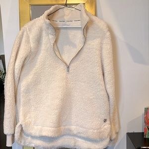 White Calvin Klein Sharpa Sweater